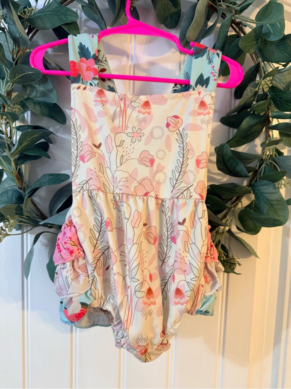 💫4/$25 • Honeydew Ruffle Detail Floral Romper